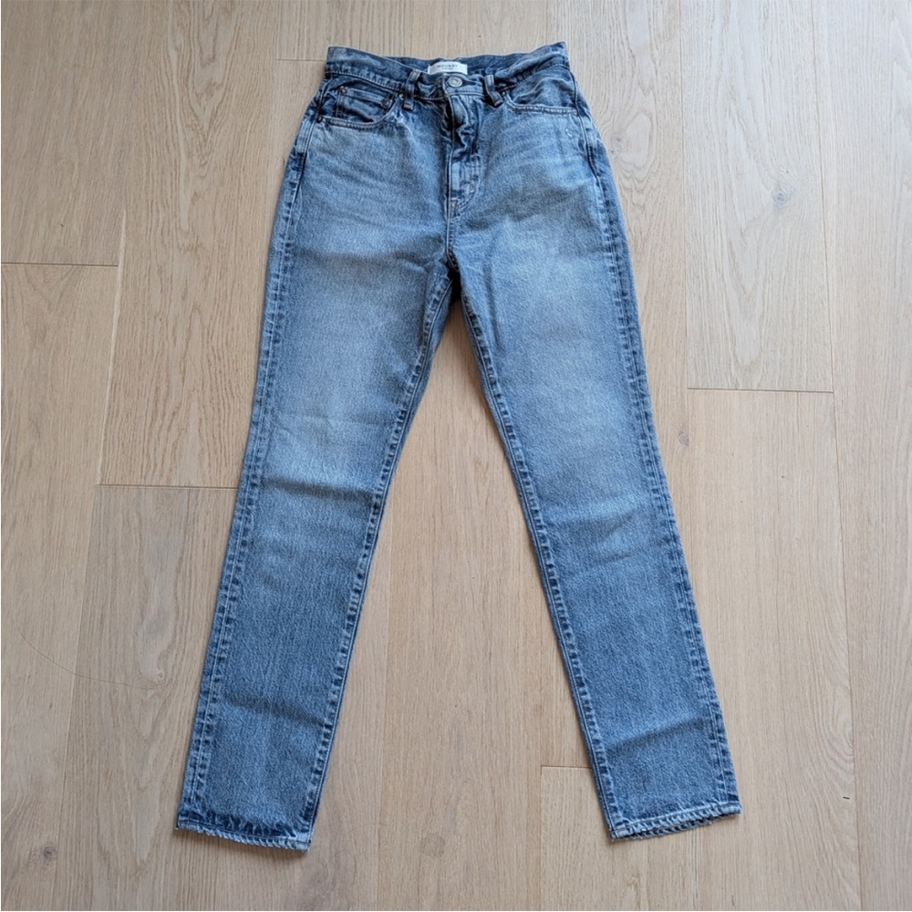 Moussy High-Rise Straight Jeans in Light Blue Wash 27 - Picture 2 of 7